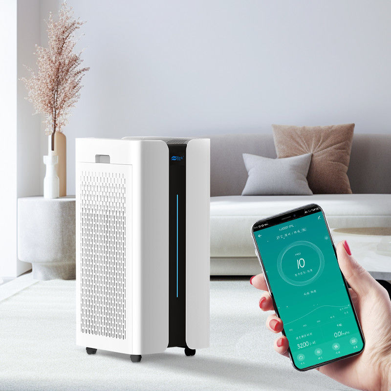 China 1029 M3/H Purificador de aire para el hogar Eliminación de polvo Control WIFI con UV fábrica